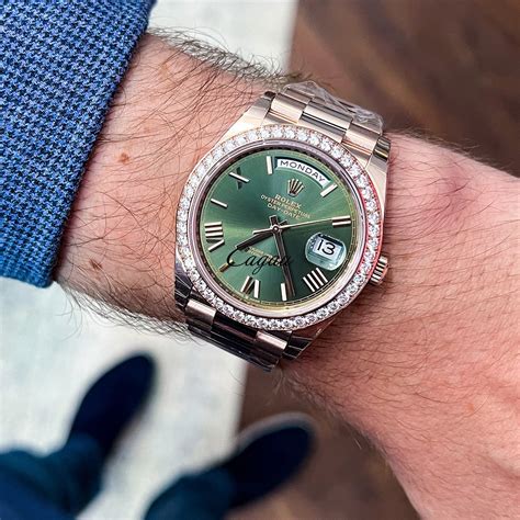 rolex day date green review|rolex perpetual day date price.